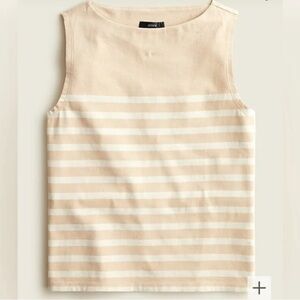 J. Crew Mariner Cloth Tank Top in Tan Stripe Size L